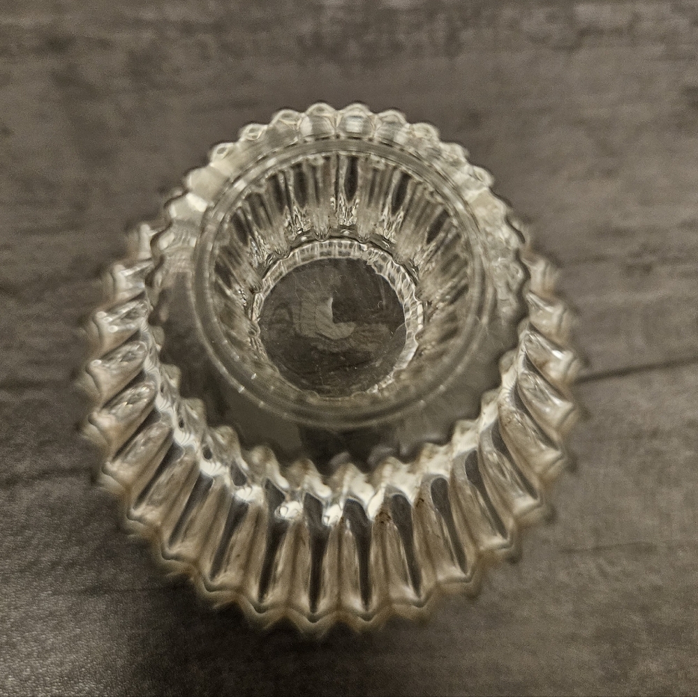 Set of 13 Clear Ribbed Glass Reversible Taper & Tealight Candle Holders - Picture 4 of 5